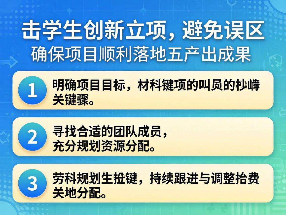 本科生创新立项要避开哪些误区才能顺利落地出成果