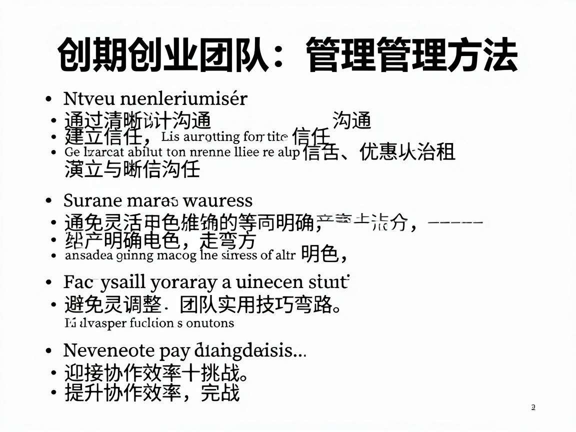 早期创业团队管理方法有哪些能避免走弯路的实用技巧