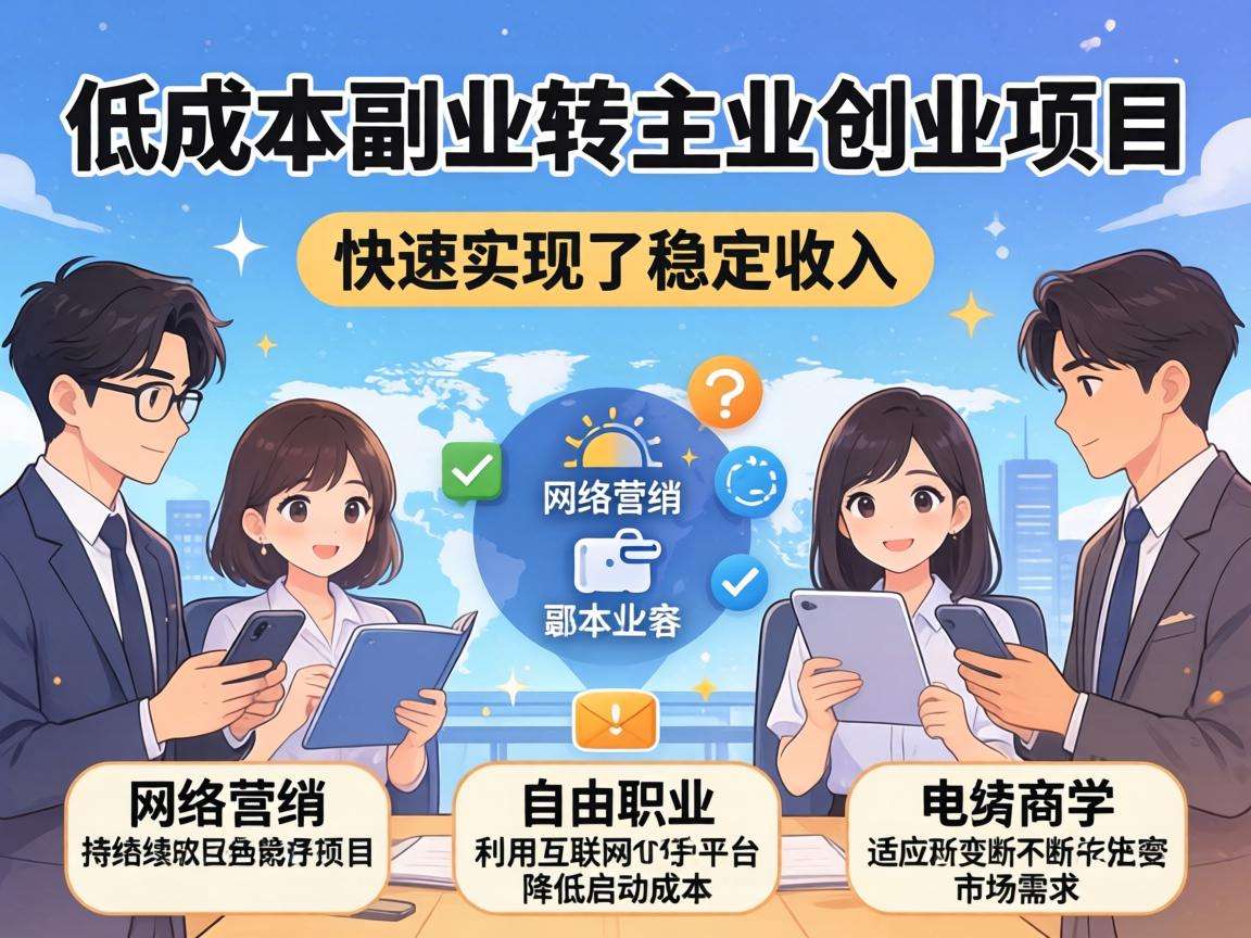 哪些副业转主业的创业项目普通人能低成本快速落地