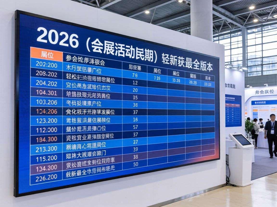 2026年会展活动排期表在哪里可以查到最新最全版本