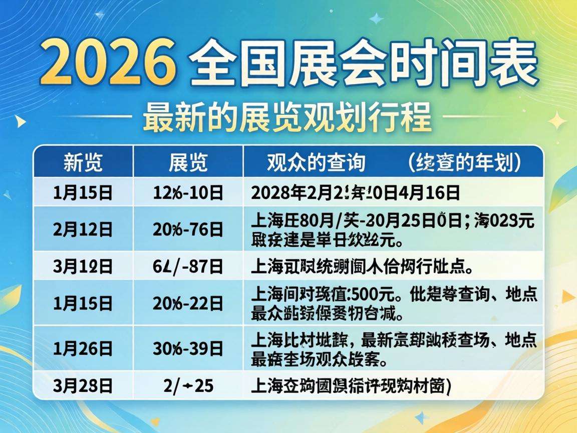 2026年全国展会时间表在哪里可以查询到最新版本