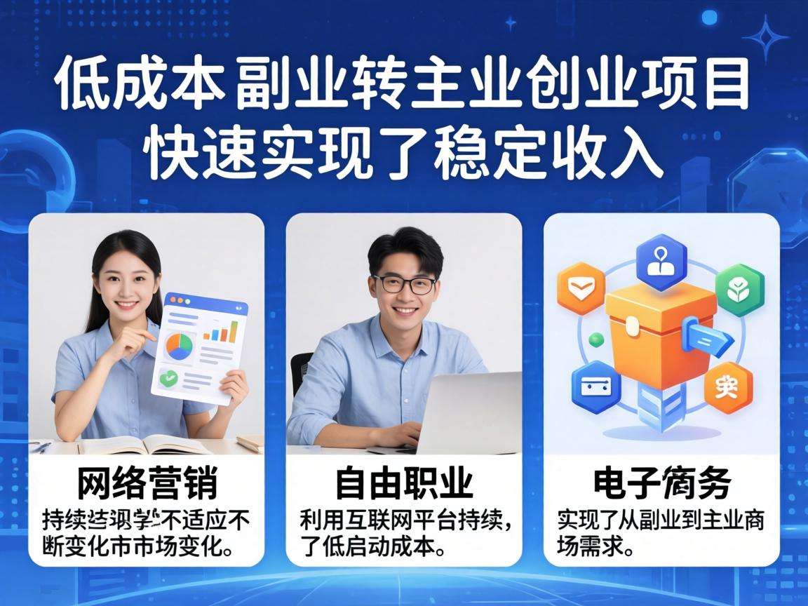 哪些副业转主业的创业项目普通人能低成本快速落地