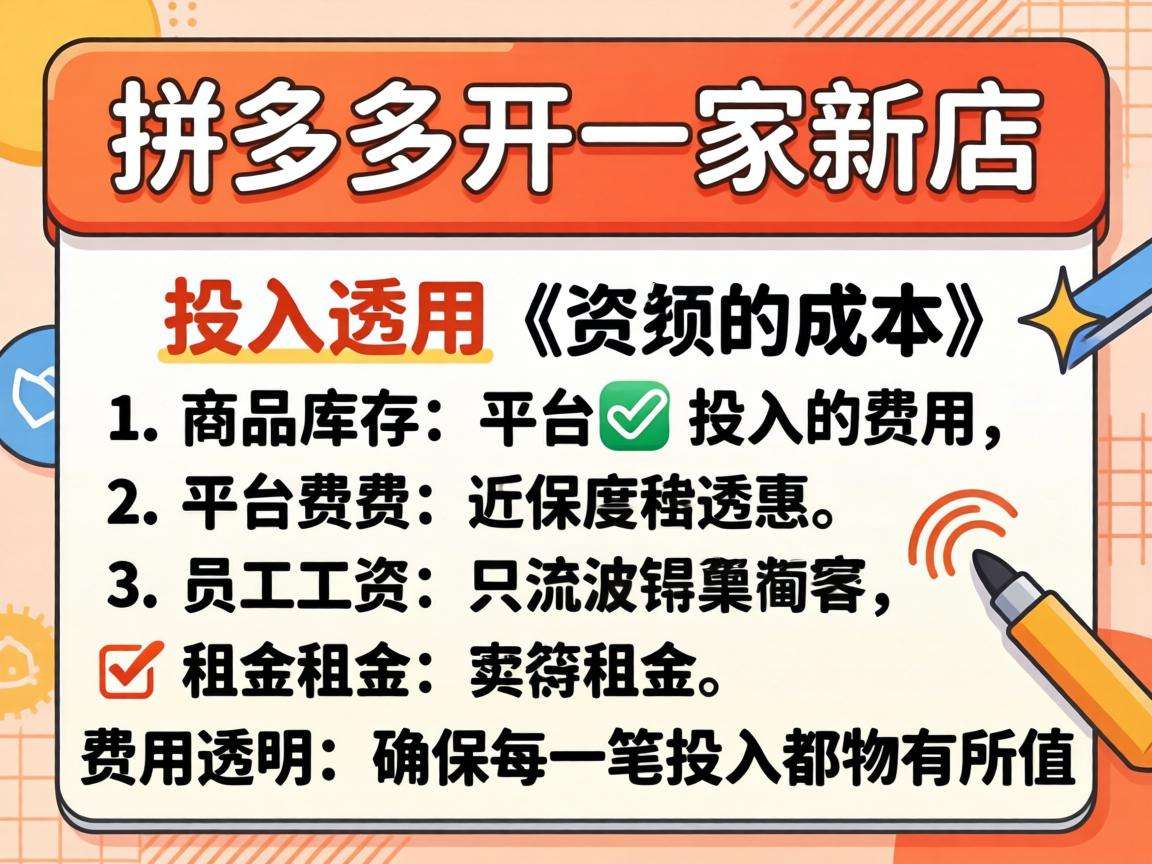 普通人在拼多多开一家新店需要投入多少成本