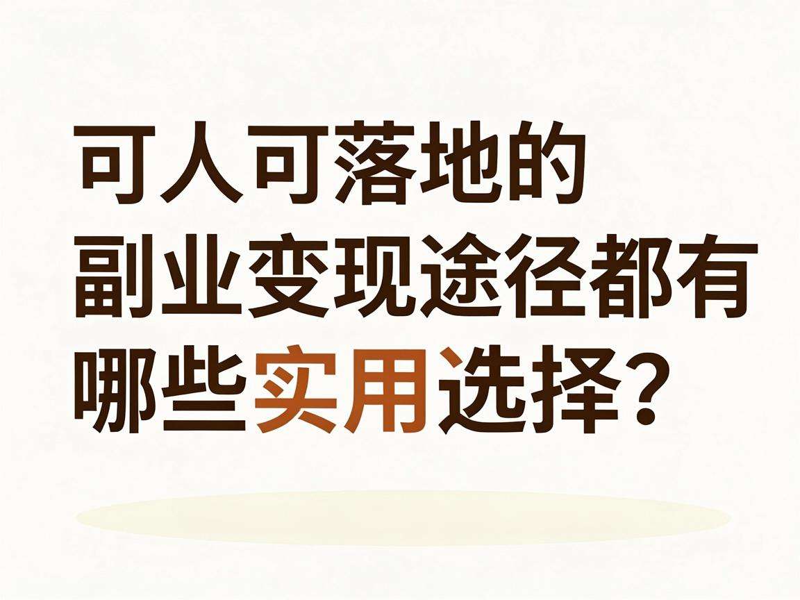 普通人可落地的副业变现途径都有哪些实用选择？