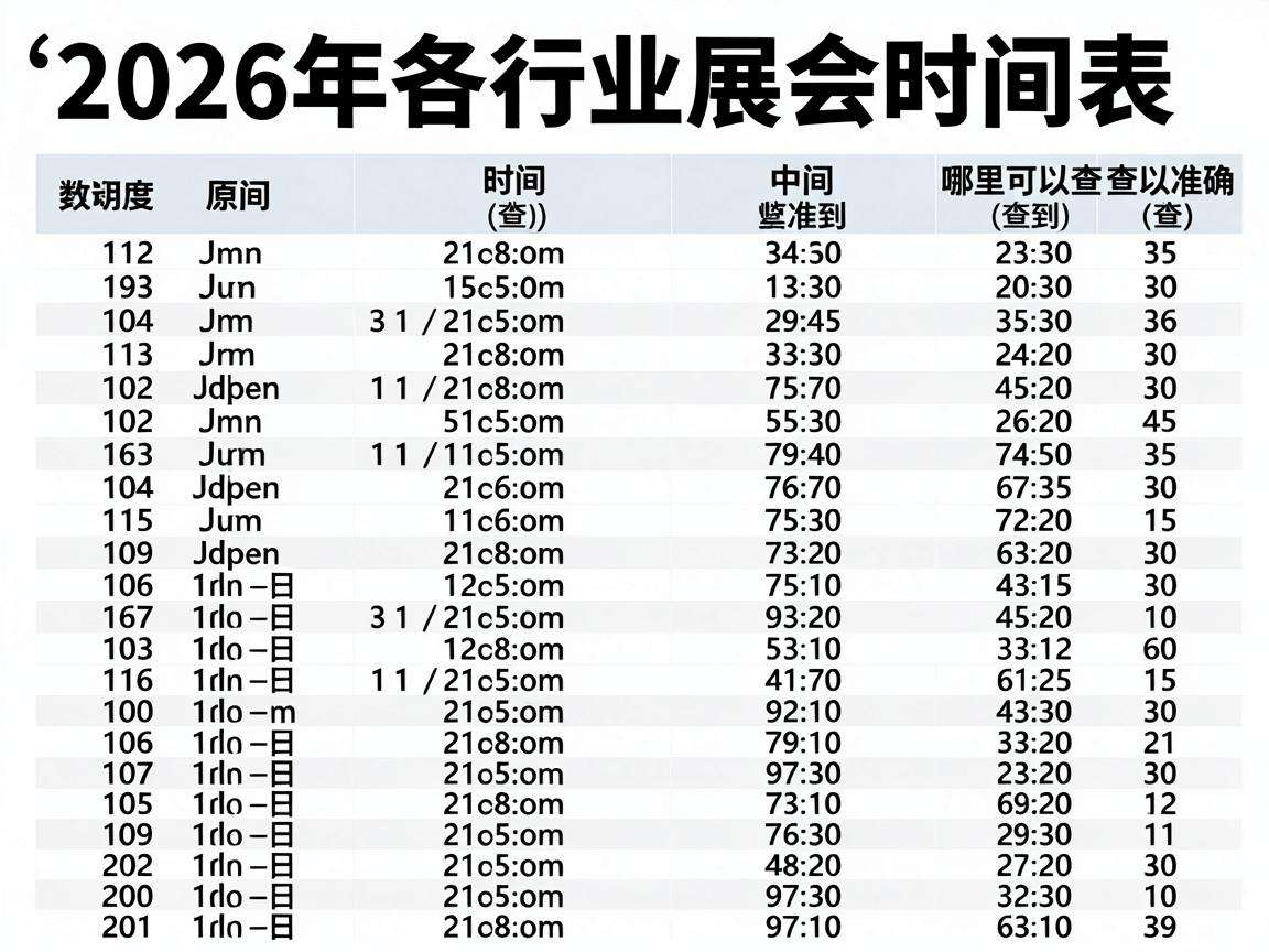 2026各行业展会时间表哪里可以查到完整准确版本