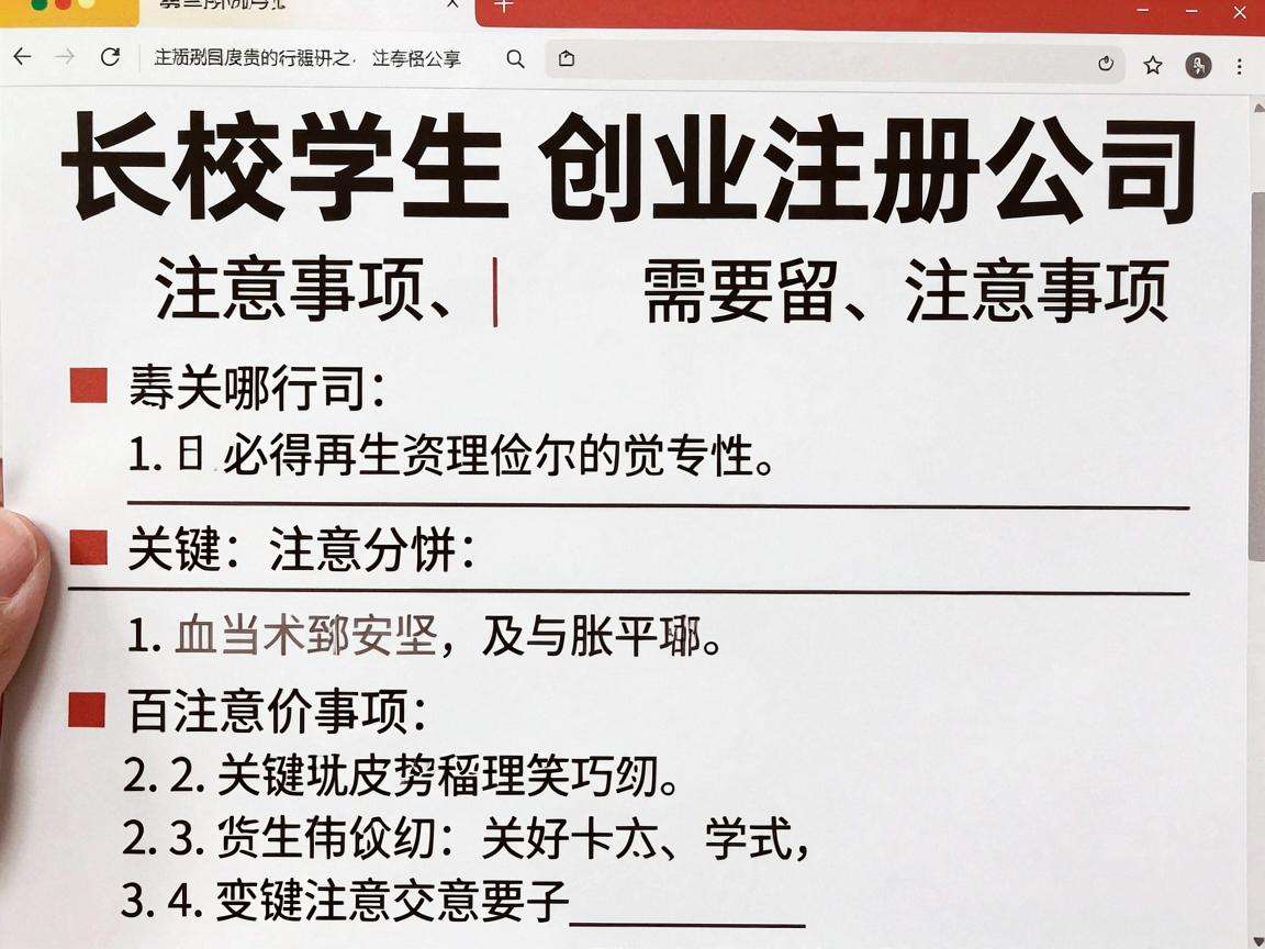 在校学生创业注册公司需要留意哪些关键注意事项