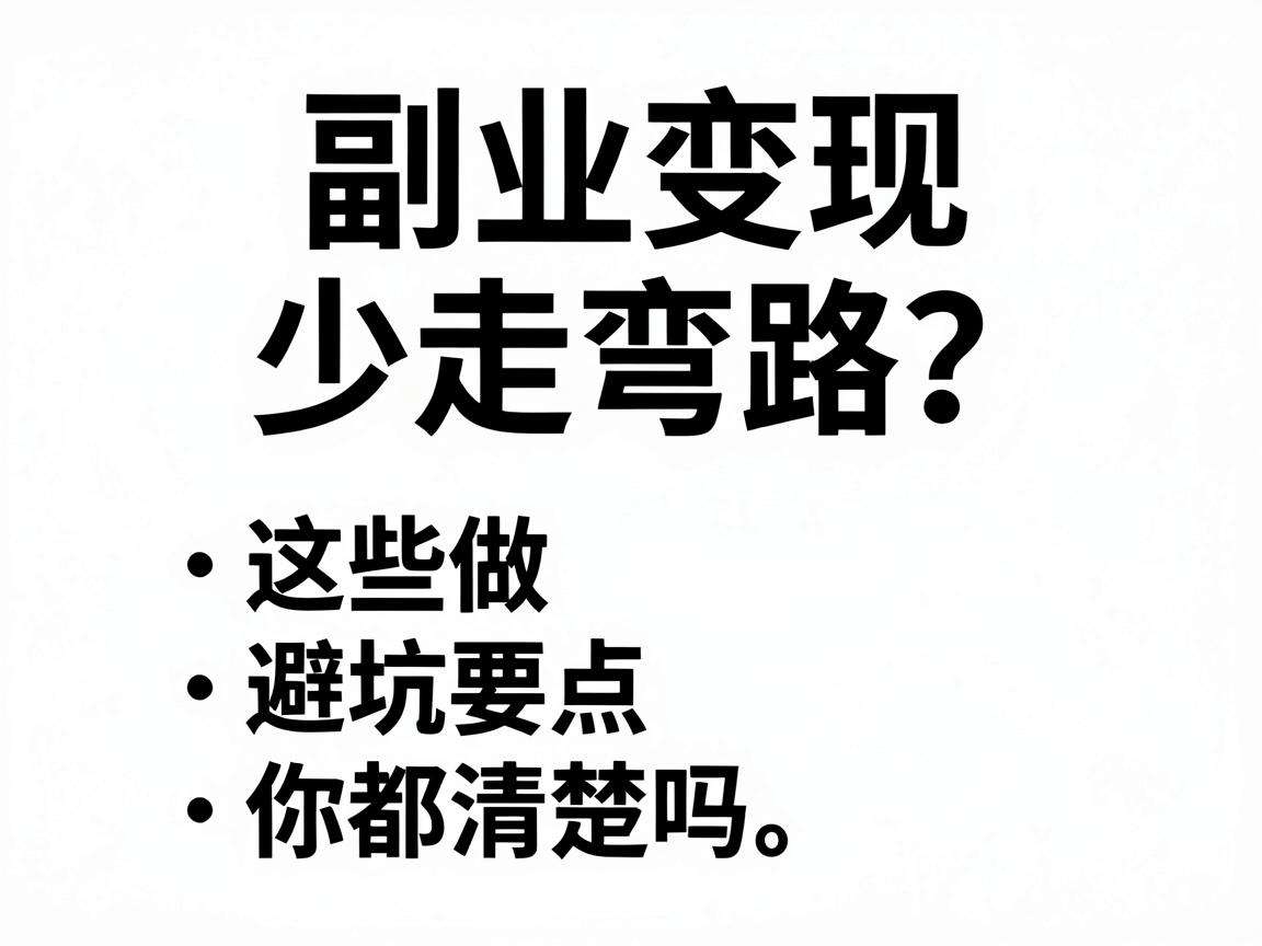 想做副业变现少走弯路？这些避坑要点你都清楚吗