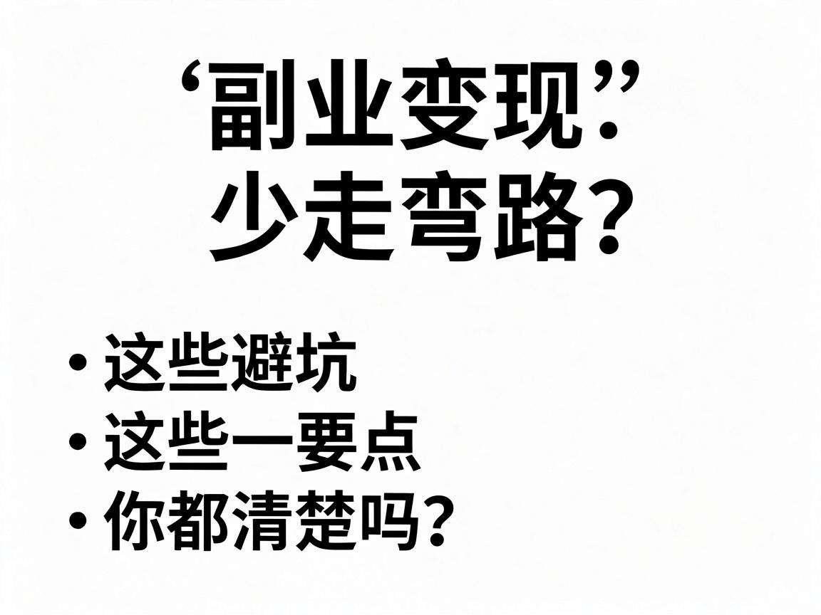 想做副业变现少走弯路？这些避坑要点你都清楚吗