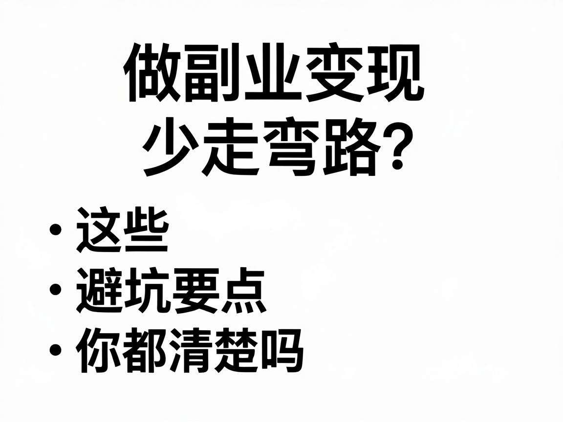 想做副业变现少走弯路？这些避坑要点你都清楚吗