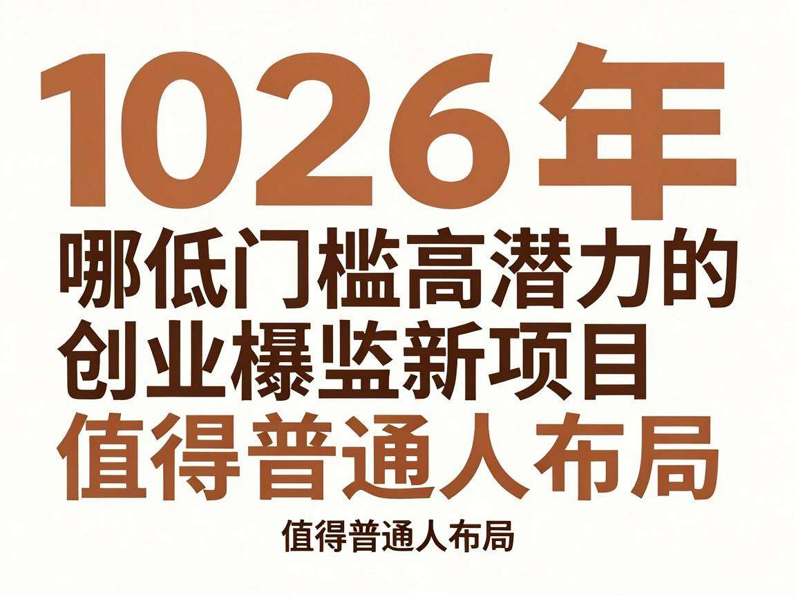 2026年有哪些低门槛高潜力的创业新项目值得普通人布局