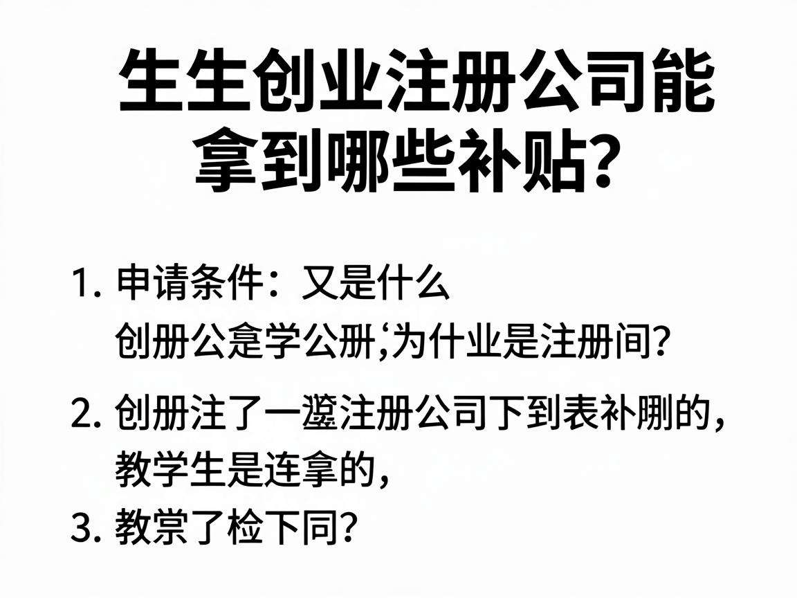 大学生创业注册公司能拿到哪些补贴？申请条件又是什么