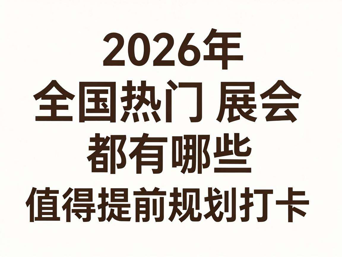 2026年全国热门展会都有哪些值得提前规划打卡