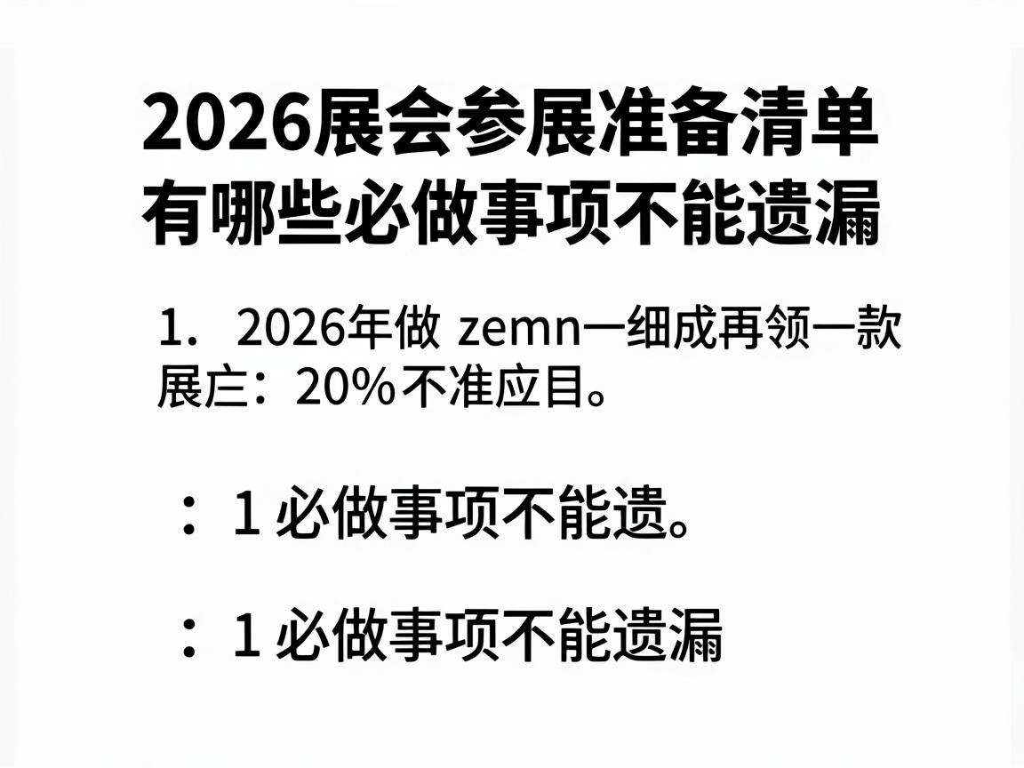 2026展会参展准备清单有哪些必做事项不能遗漏