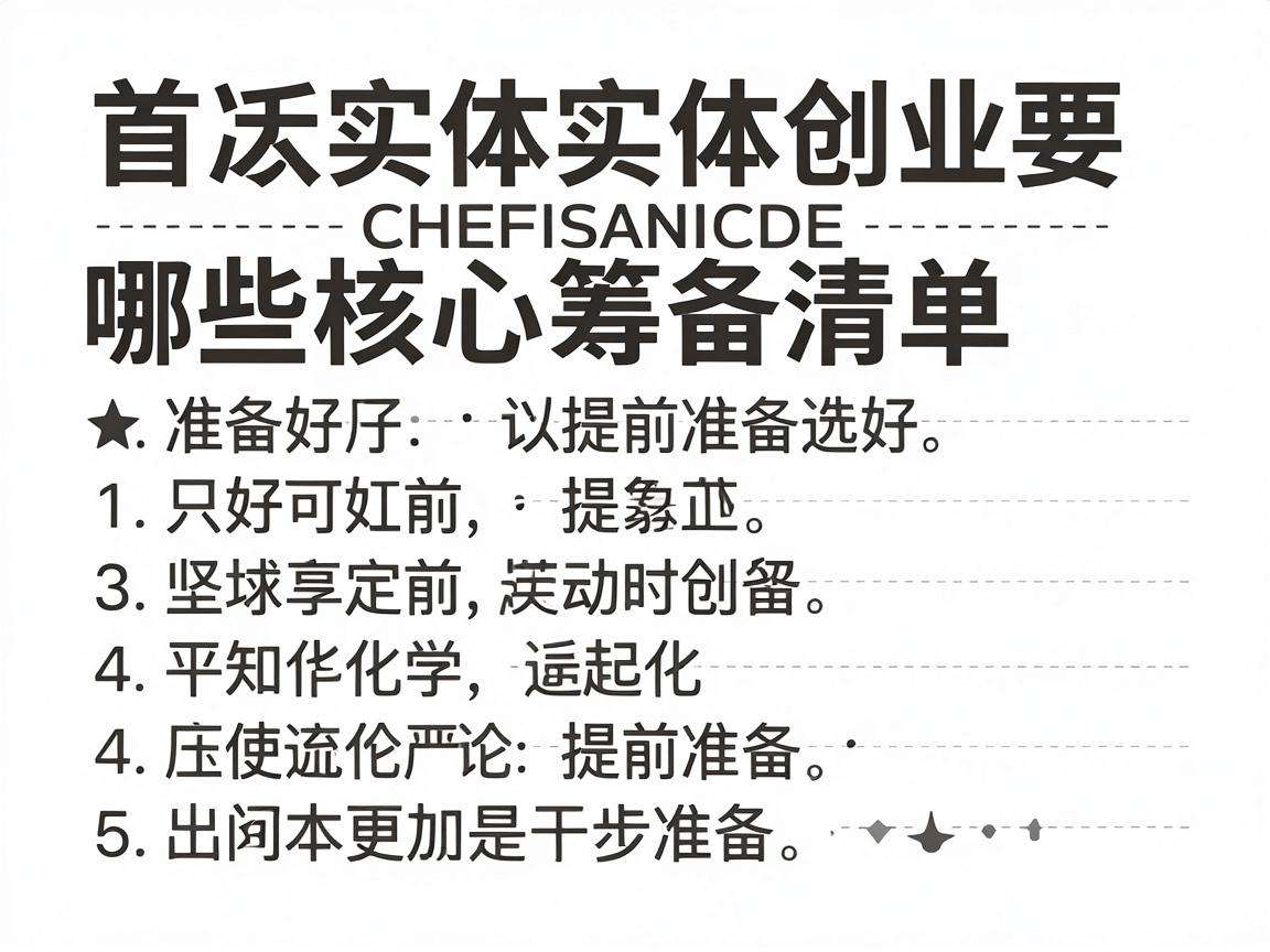 新手首次实体创业要提前准备好哪些核心筹备清单