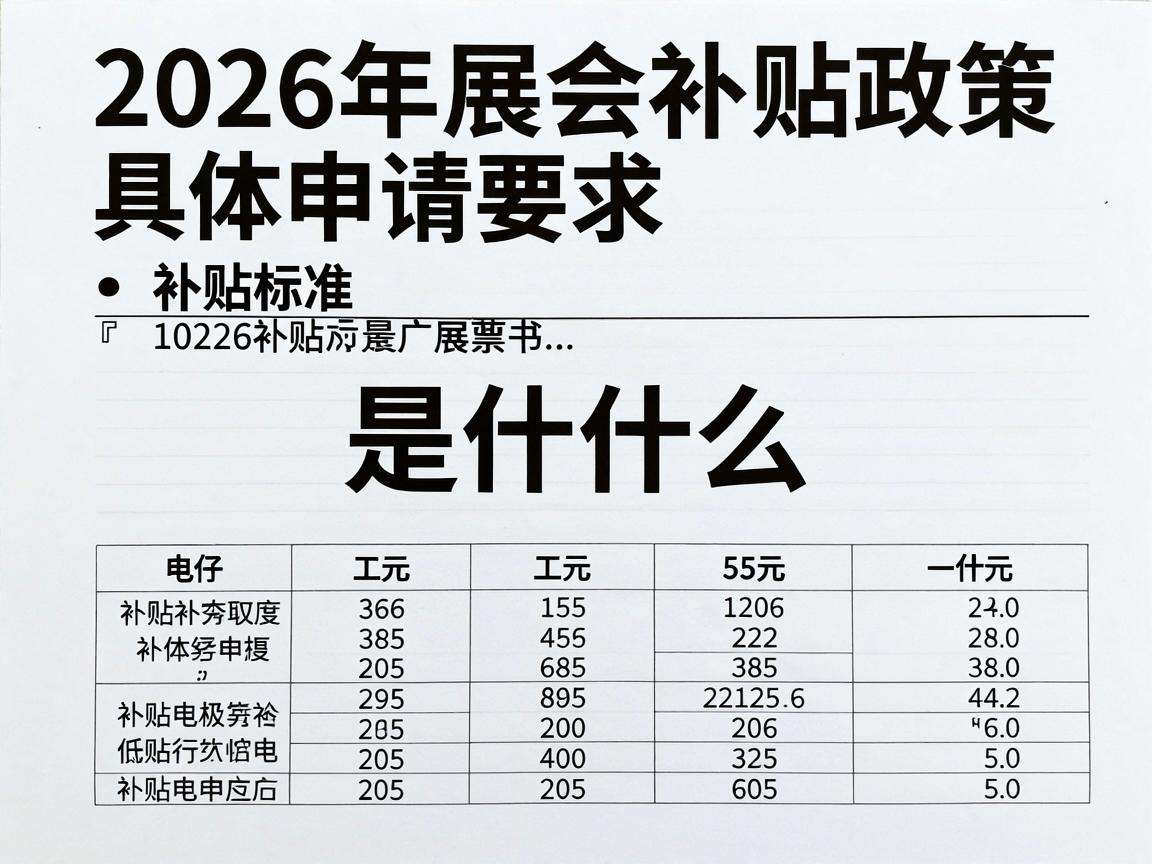 2026年展会补贴政策具体申请要求和补贴标准是什么