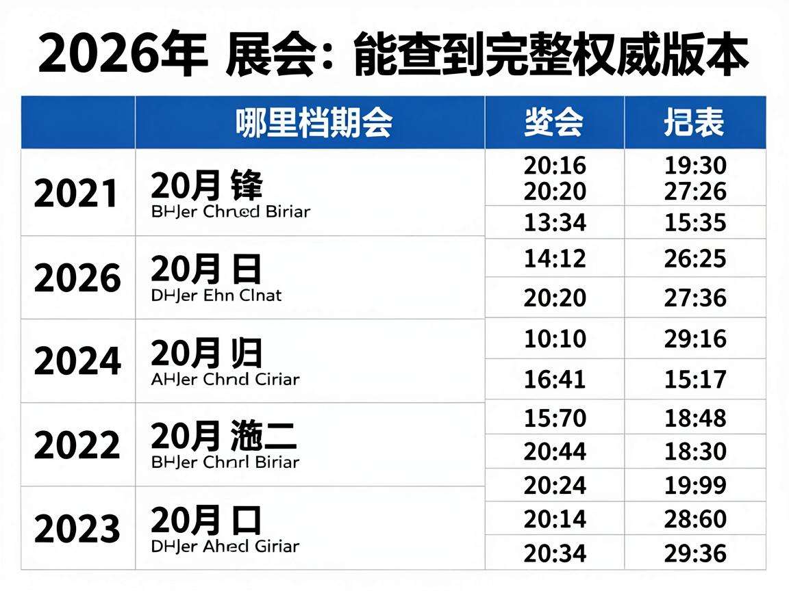 2026全年展会档期表哪里能查到完整权威版本