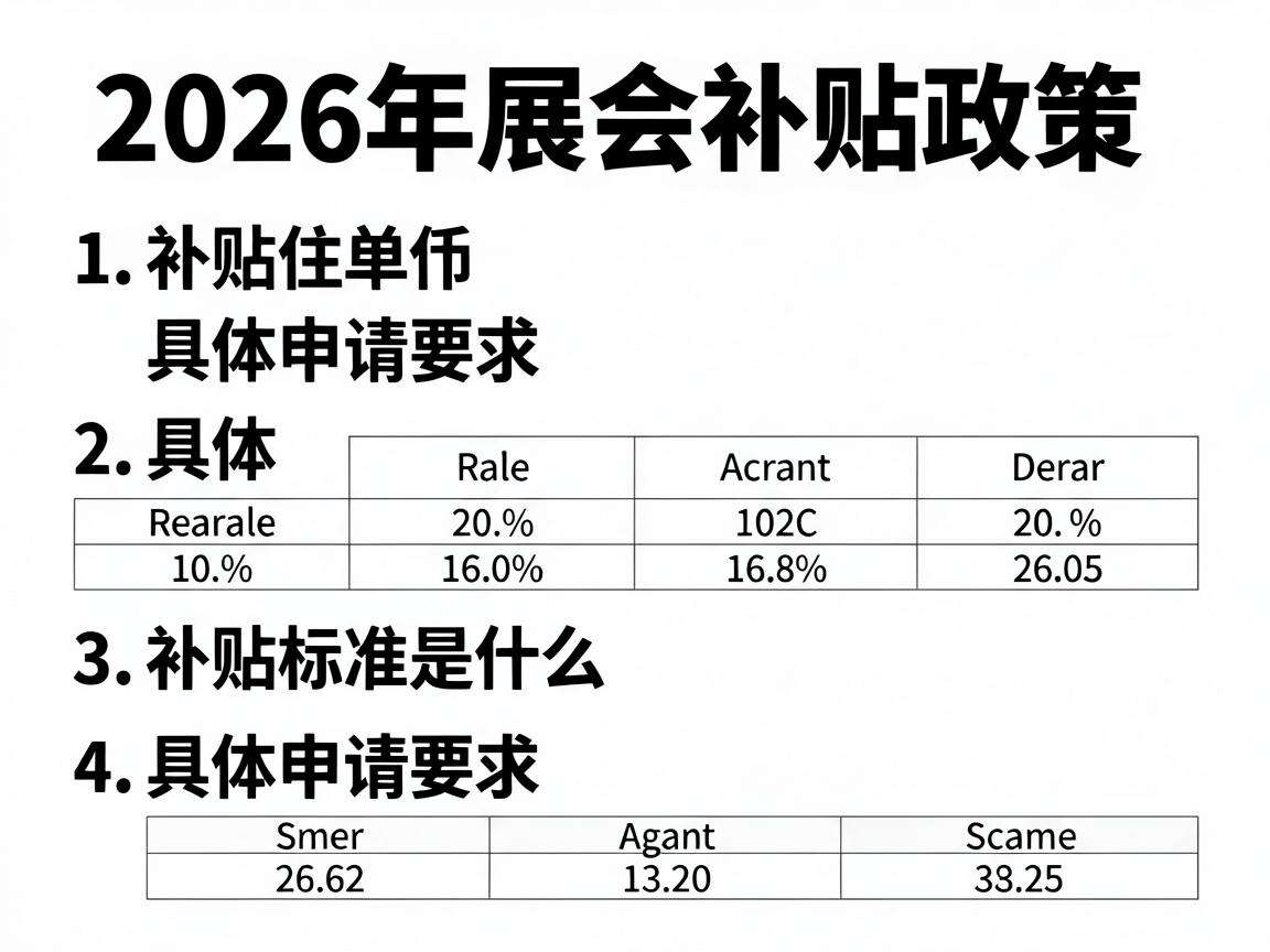 2026年展会补贴政策具体申请要求和补贴标准是什么