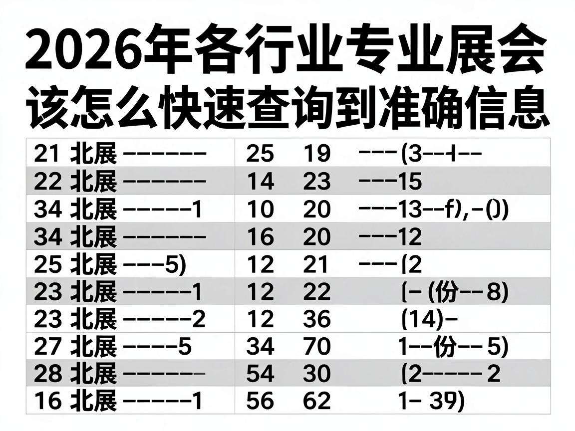 2026年各行业专业展会排期该怎么快速查询到准确信息
