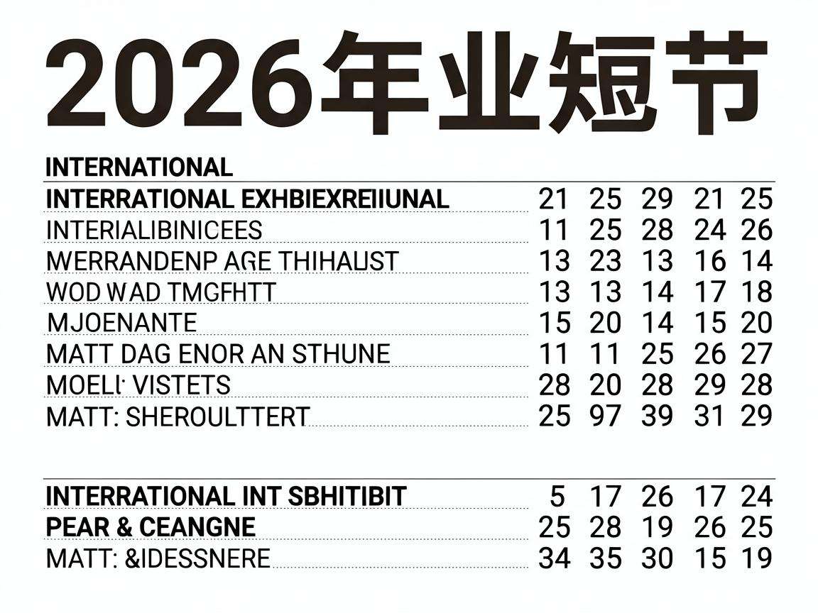 2026年热门国际展会日程安排都有哪些值得重点关注