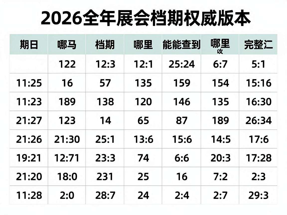 2026全年展会档期表哪里能查到完整权威版本