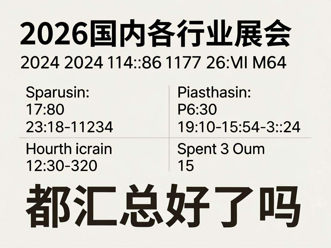 2026国内各行业展会具体举办时间都汇总好了吗