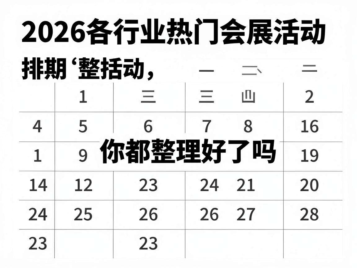 2026各行业热门会展活动排期你都整理好了吗