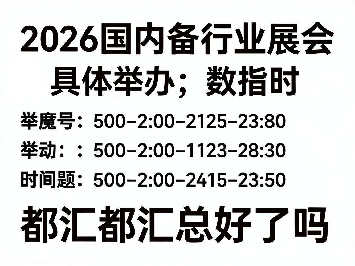 2026国内各行业展会具体举办时间都汇总好了吗