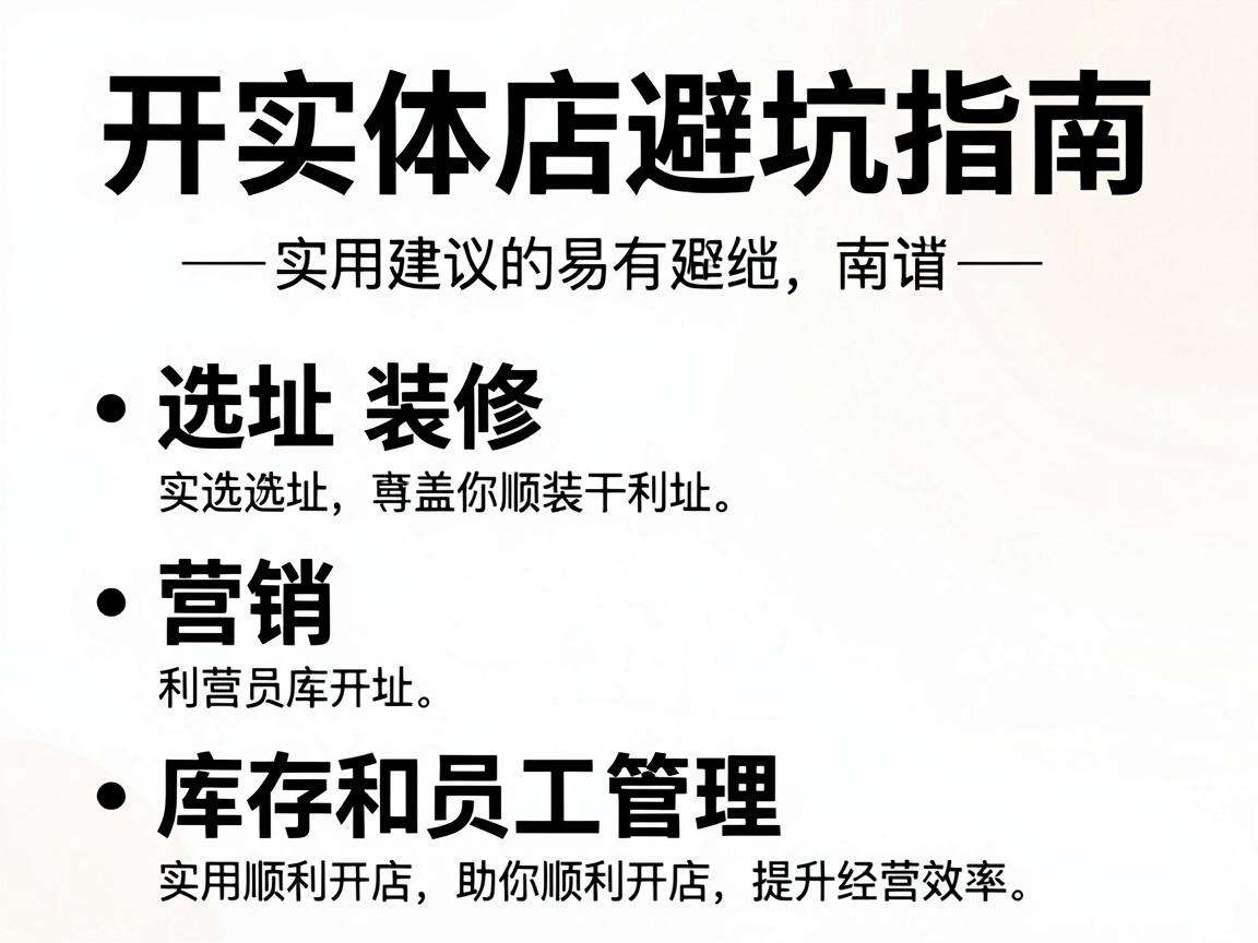 普通人开实体店怎么避坑,实用开店指南都包含哪些内容