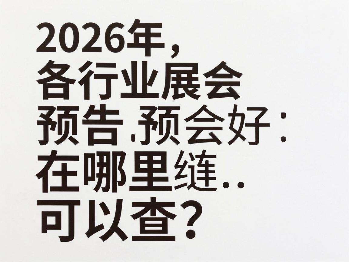 2026年各行业展会预告在哪里可以查？