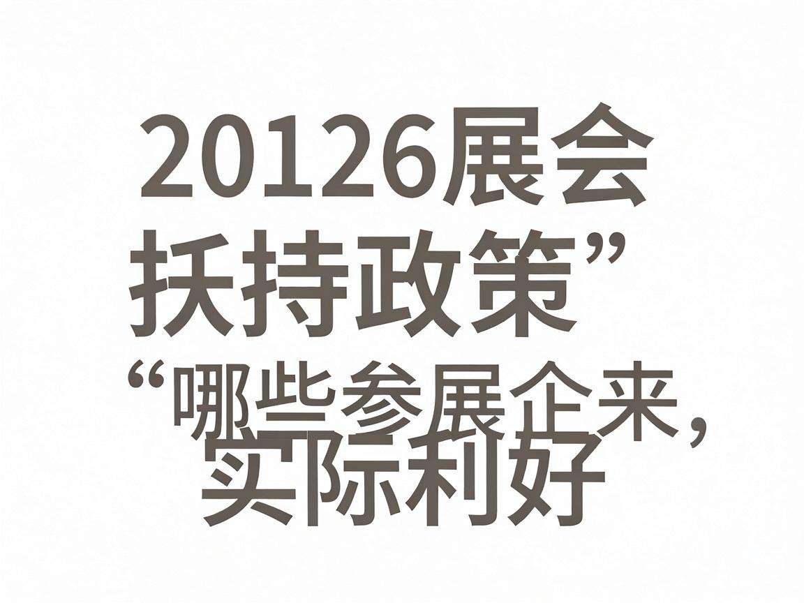 2026展会扶持政策能给参展企业带来哪些实际利好