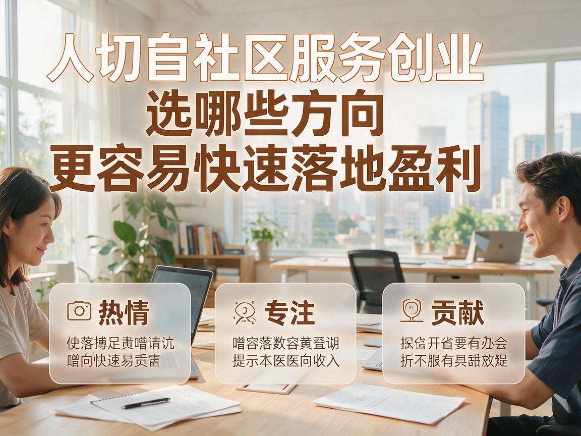 普通人切入社区服务创业选哪些方向更容易快速落地盈利