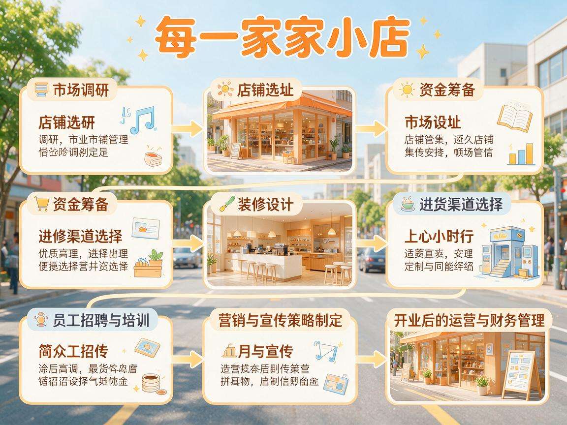 新手想开一家小店，完整的开店流程都包括哪些步骤