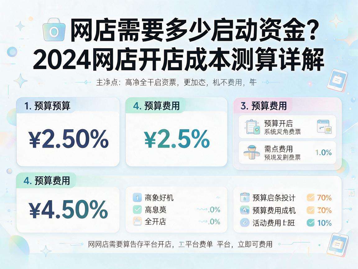 开网店需要多少启动资金?2024网店开店成本测算详解