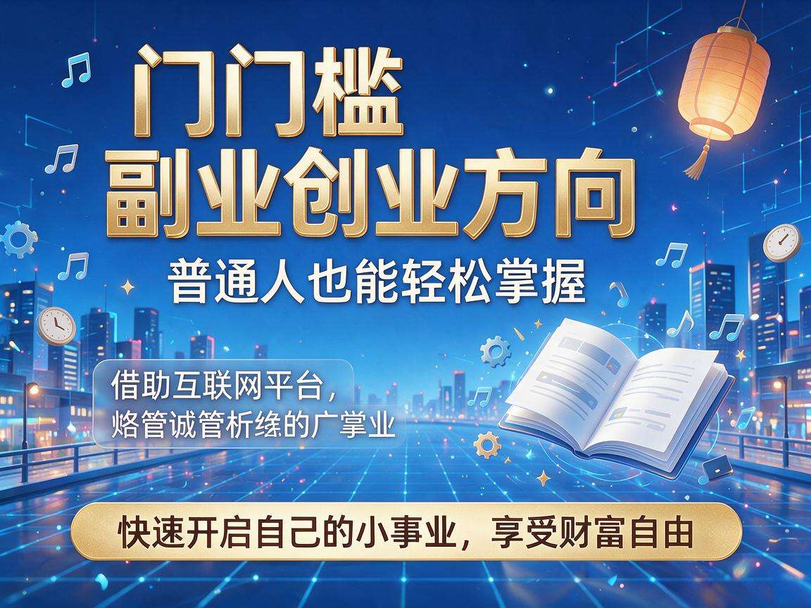 普通人可以入手的低门槛副业创业方向有哪些