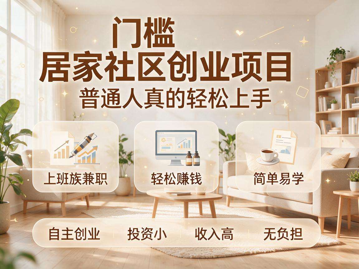 低门槛居家社区创业项目普通人真的能轻松上手吗
