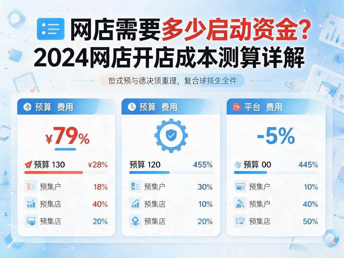 开网店需要多少启动资金？2024网店开店成本测算详解