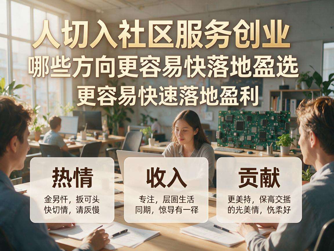 普通人切入社区服务创业选哪些方向更容易快速落地盈利