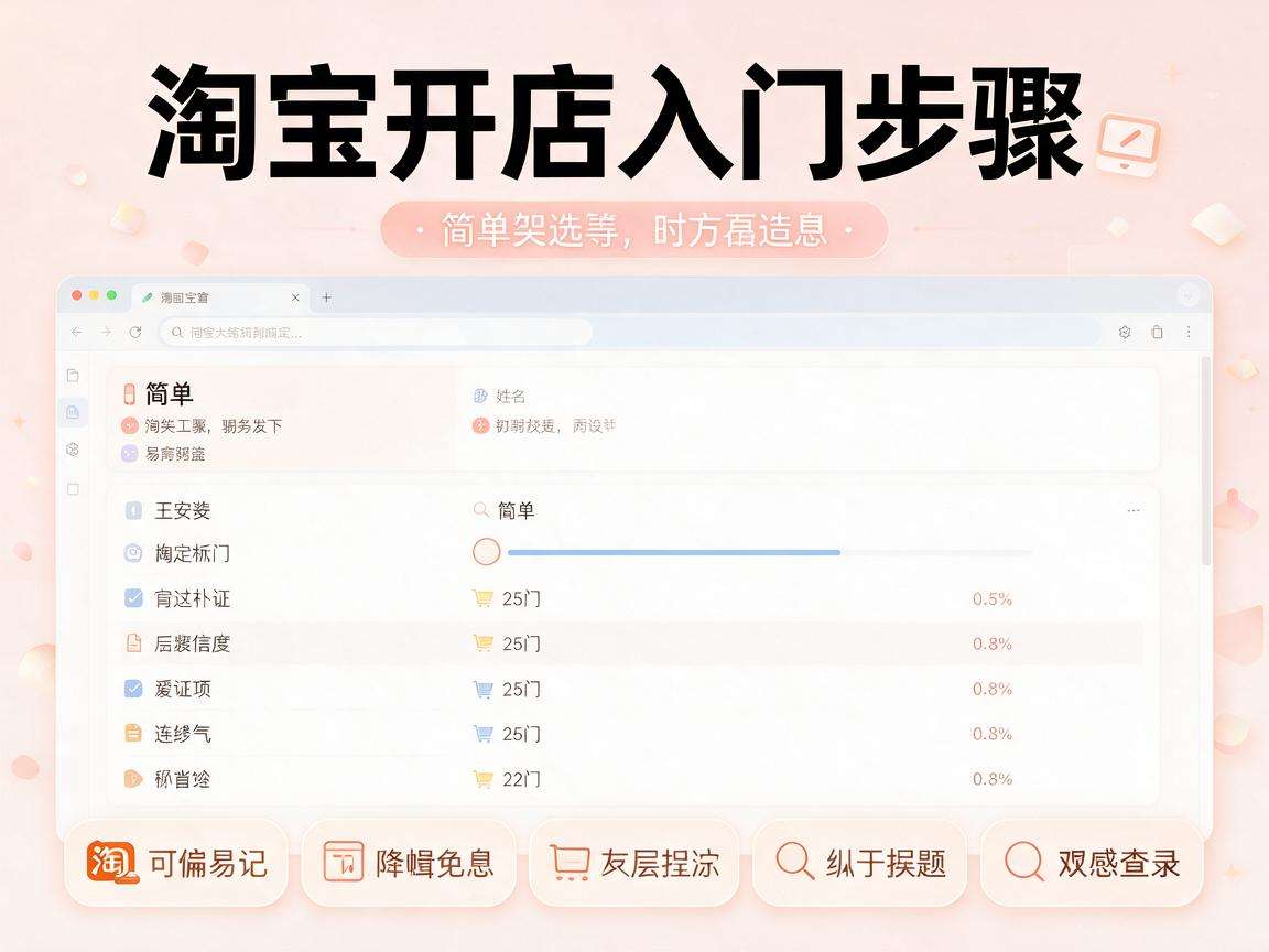 淘宝开店入门步骤有哪些新手能快速上手的实操要点