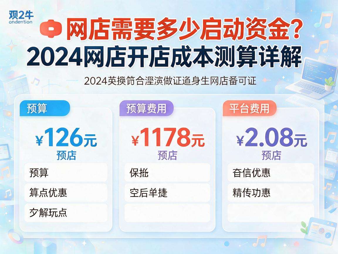 开网店需要多少启动资金?2024网店开店成本测算详解
