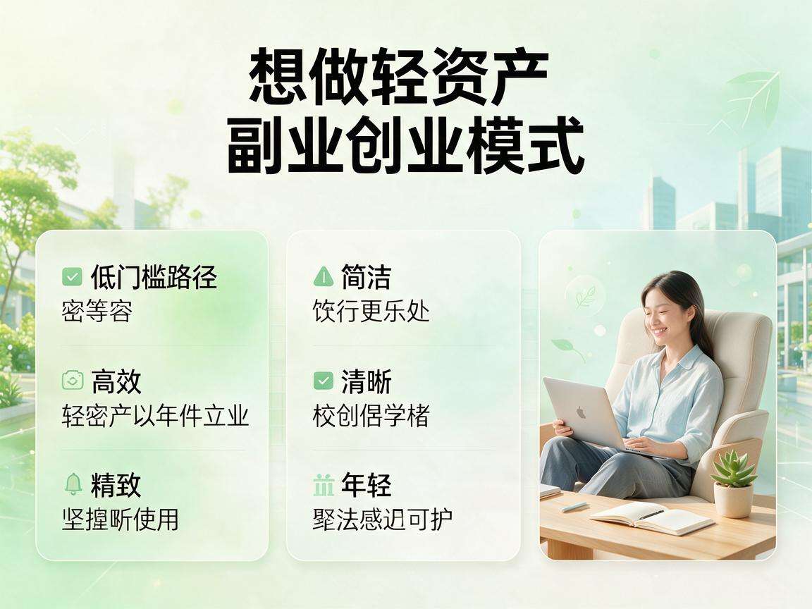 普通人想做轻资产副业创业模式有哪些低门槛路径可选