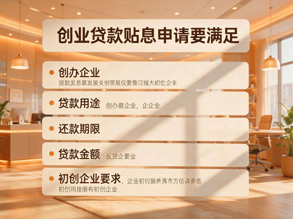 创业贷款贴息申请需要满足哪些具体条件