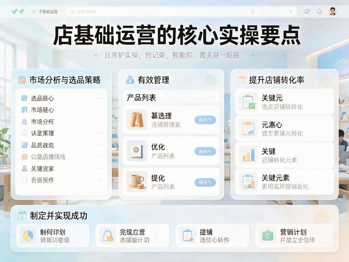 网店新手做基础运营需要先掌握哪些核心实操要点