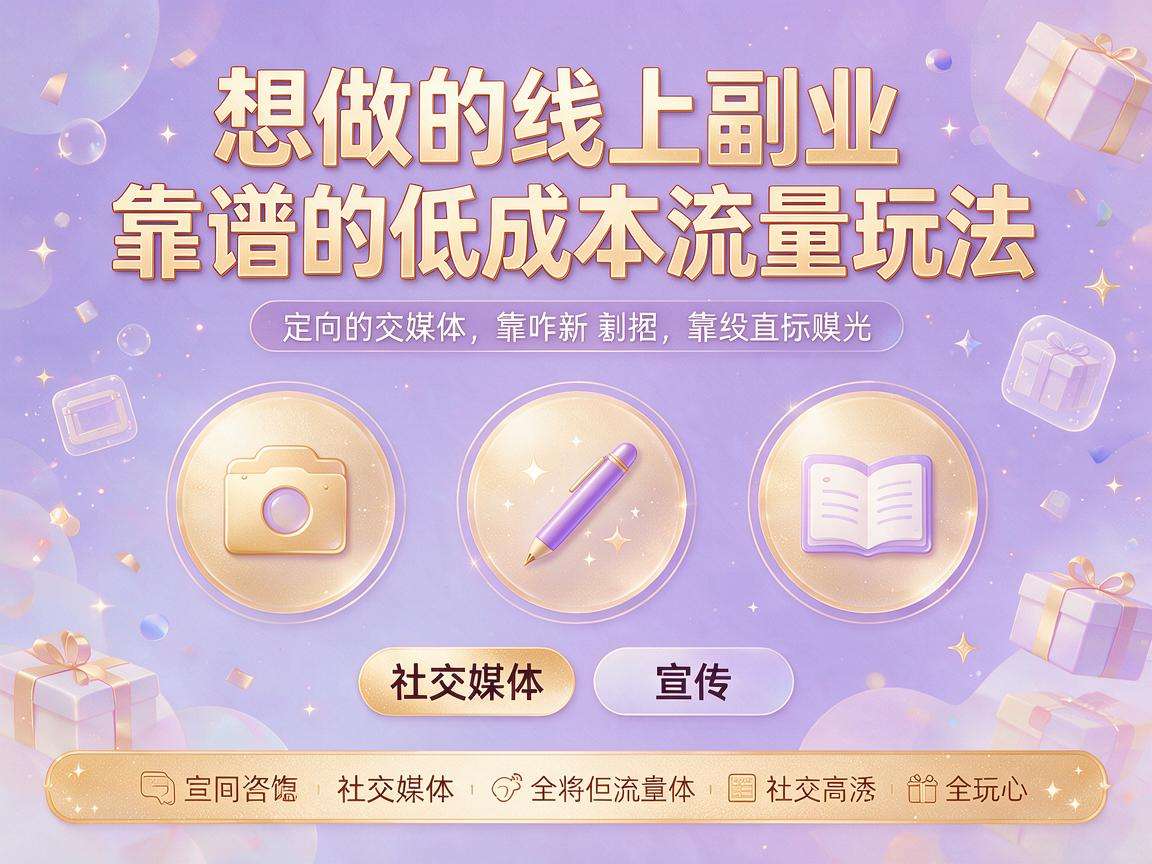 普通人想做线上副业有哪些靠谱的低成本流量玩法