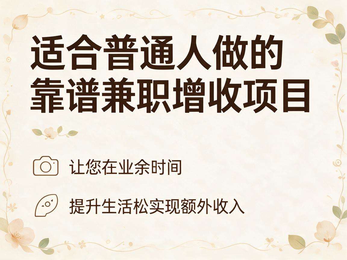 有哪些适合普通人做的靠谱兼职增收项目