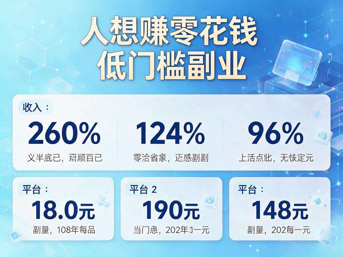 普通人想赚零花钱有哪些靠谱的低门槛副业可以选