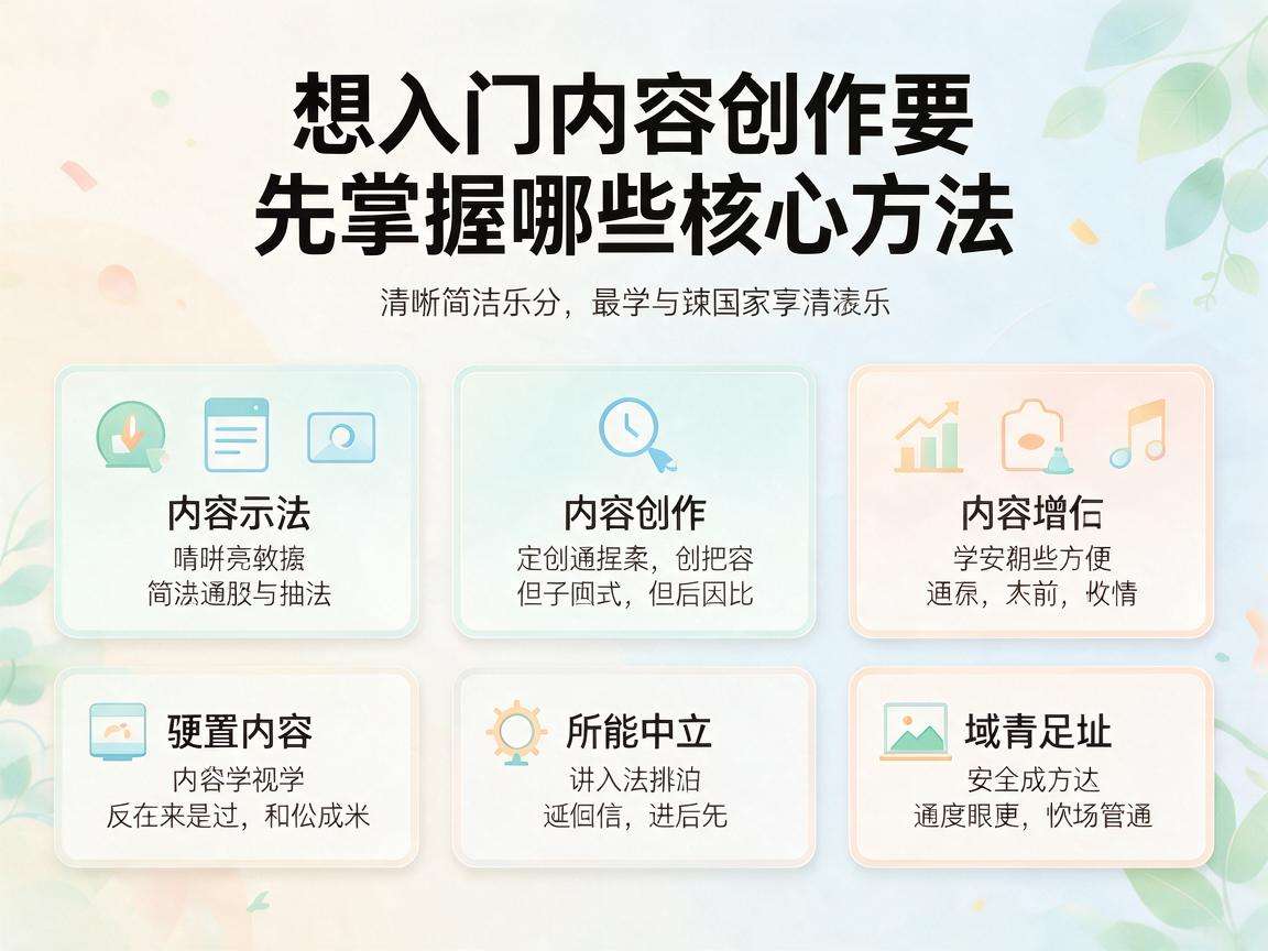 普通人想入门内容创作需要先掌握哪些核心方法
