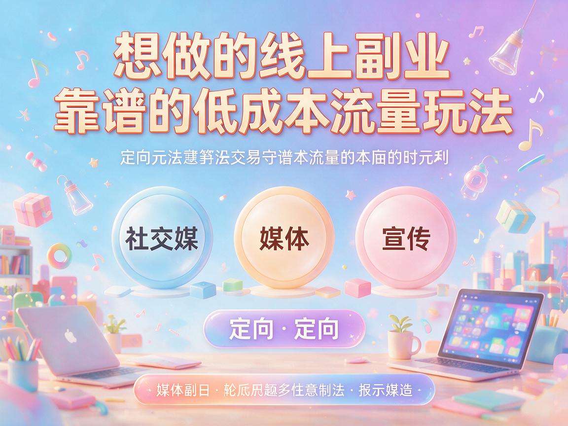 普通人想做线上副业有哪些靠谱的低成本流量玩法