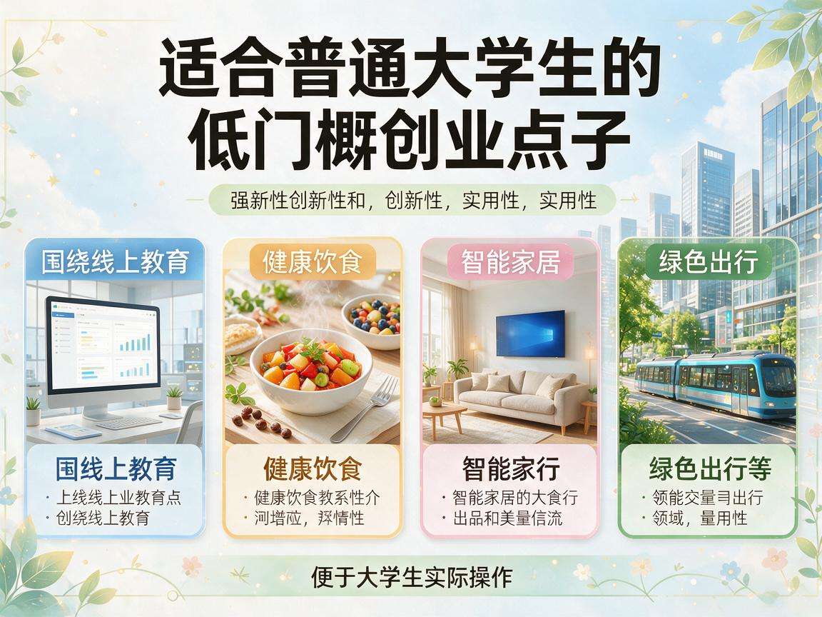 适合普通大学生的低门槛创业点子都有哪些可落地方向
