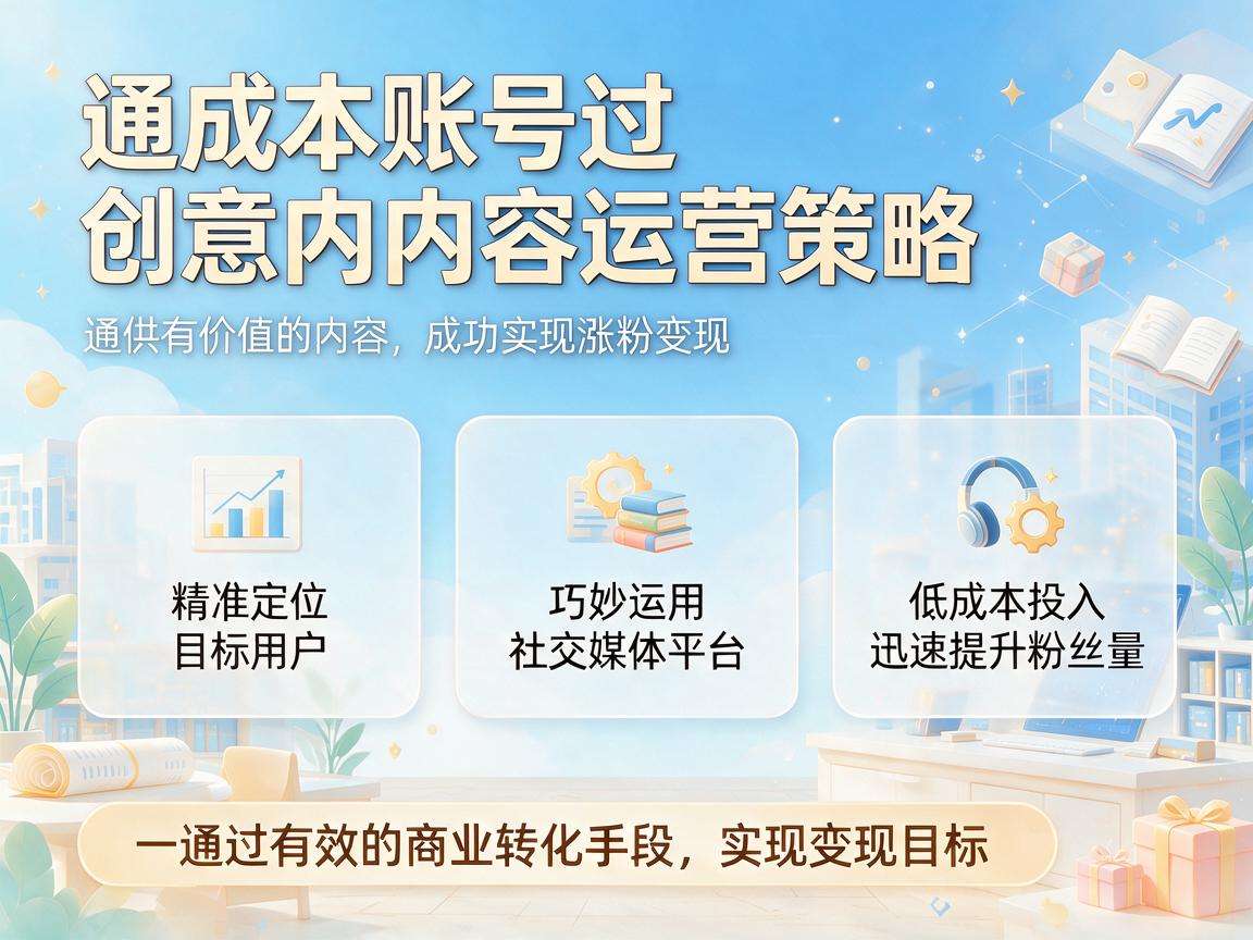 小成本账号怎么做内容运营方法才能快速实现涨粉变现