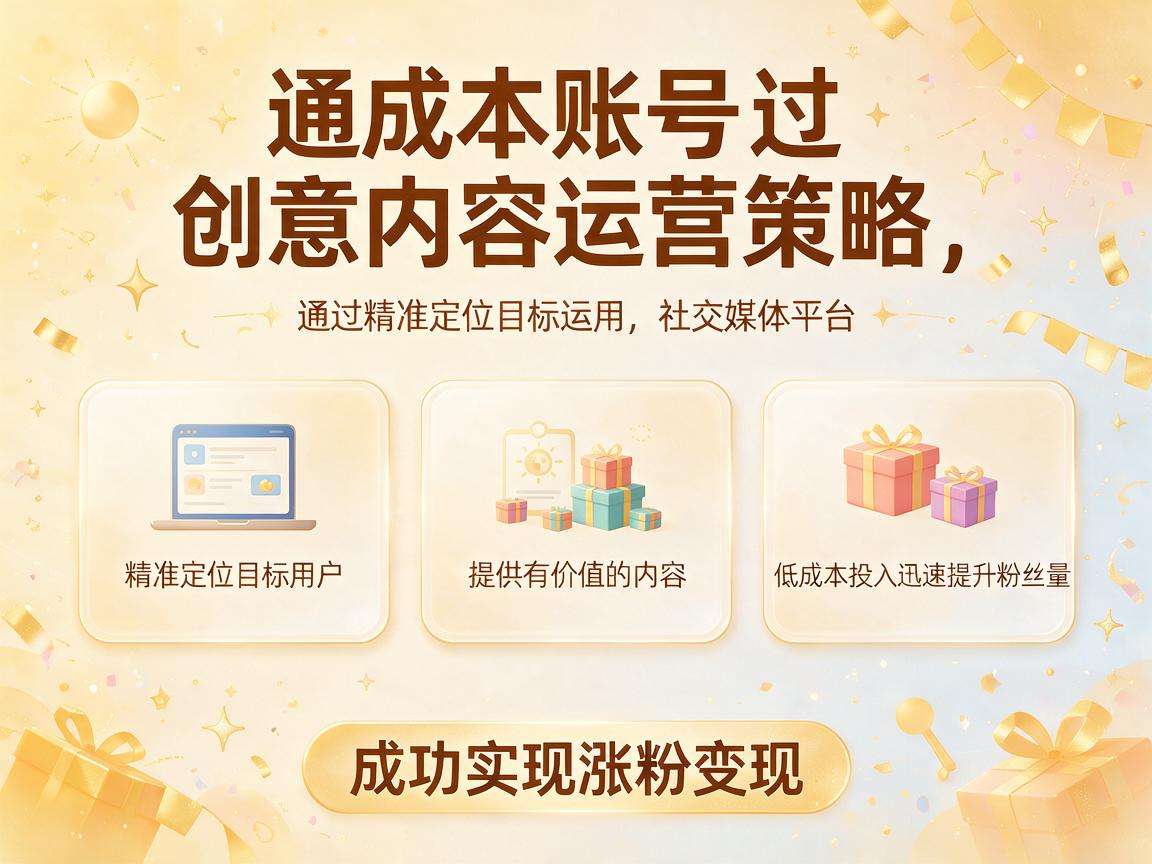 小成本账号怎么做内容运营方法才能快速实现涨粉变现